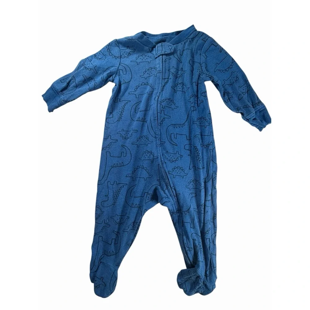 Baby Boy 6 Months Carter's Zip Footed Sleeper Dinosaur Lot Bundle 3 ct